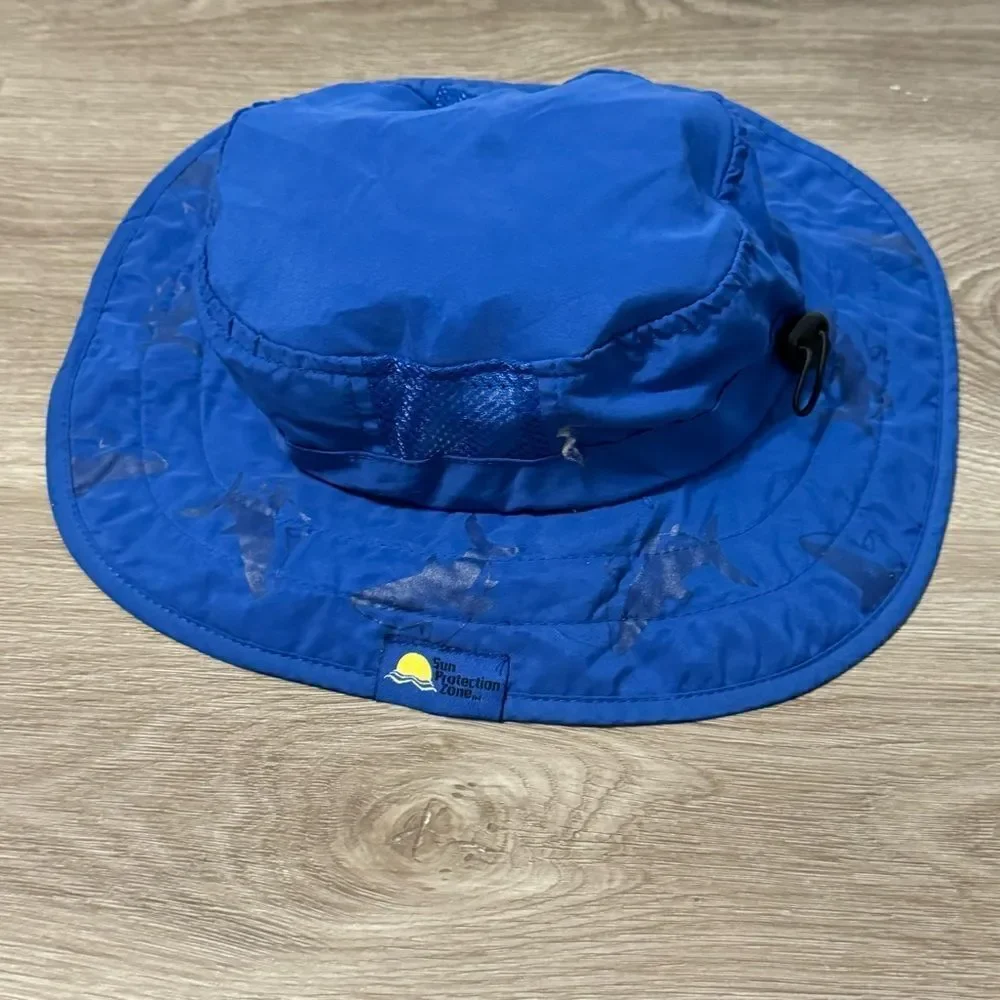 Kid's Sun Protection Zone Blue Shark Bucket Hat 50+ UPF